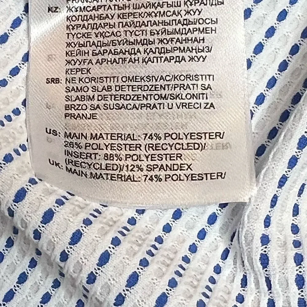 Adidas climachill blue tonal striped golf polo shirt size M